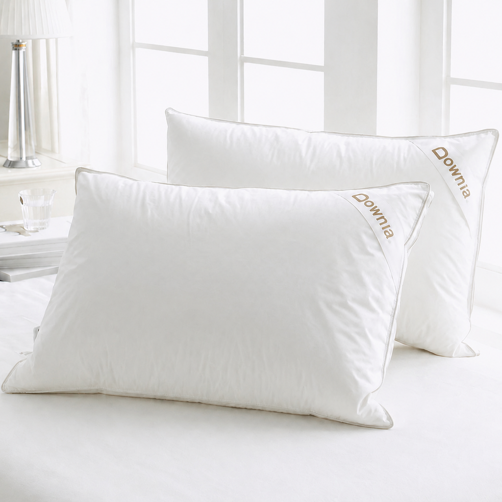 Cooling Hotel Goose Down Cervical Pillow for Side Sleeping, Luxury Low