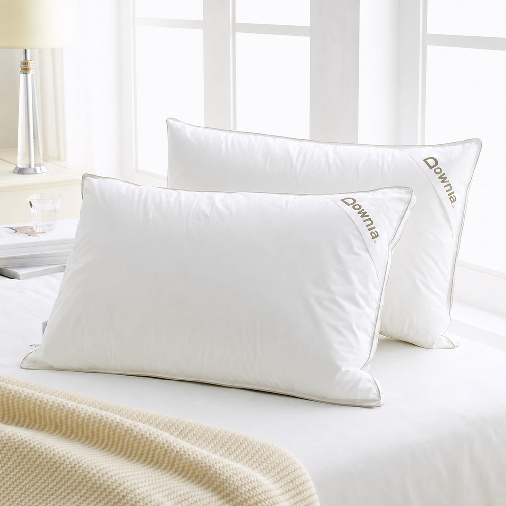 Cooling Hotel Goose Down Cervical Pillow for Side Sleeping, Luxury Low