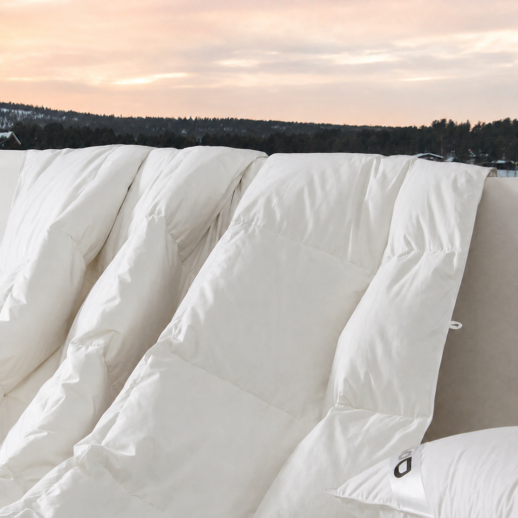 Silk 95% Polish Goose Down Duvet with Cotton Shell for Bedding Comfort, Multiple Options