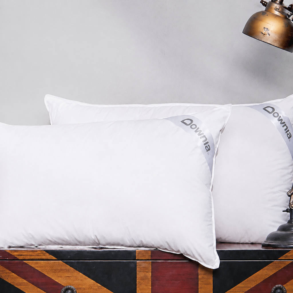 Five‑Star Hotel Goose Down Pillow with Tri‑Chamber Neck Support for Side Sleeping, Queen 29.1"x18.9"