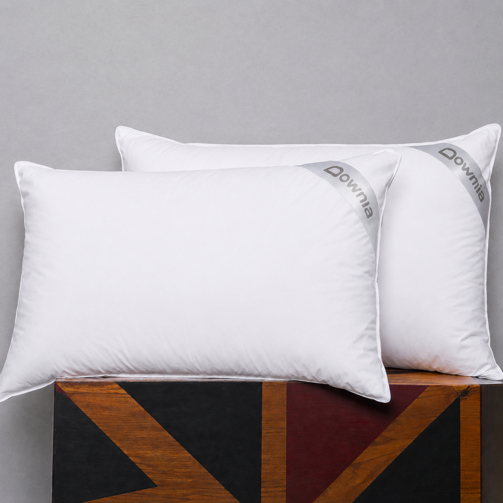 Five‑Star Hotel Goose Down Pillow with Tri‑Chamber Neck Support for Side Sleeping, Queen 29.1"x18.9"