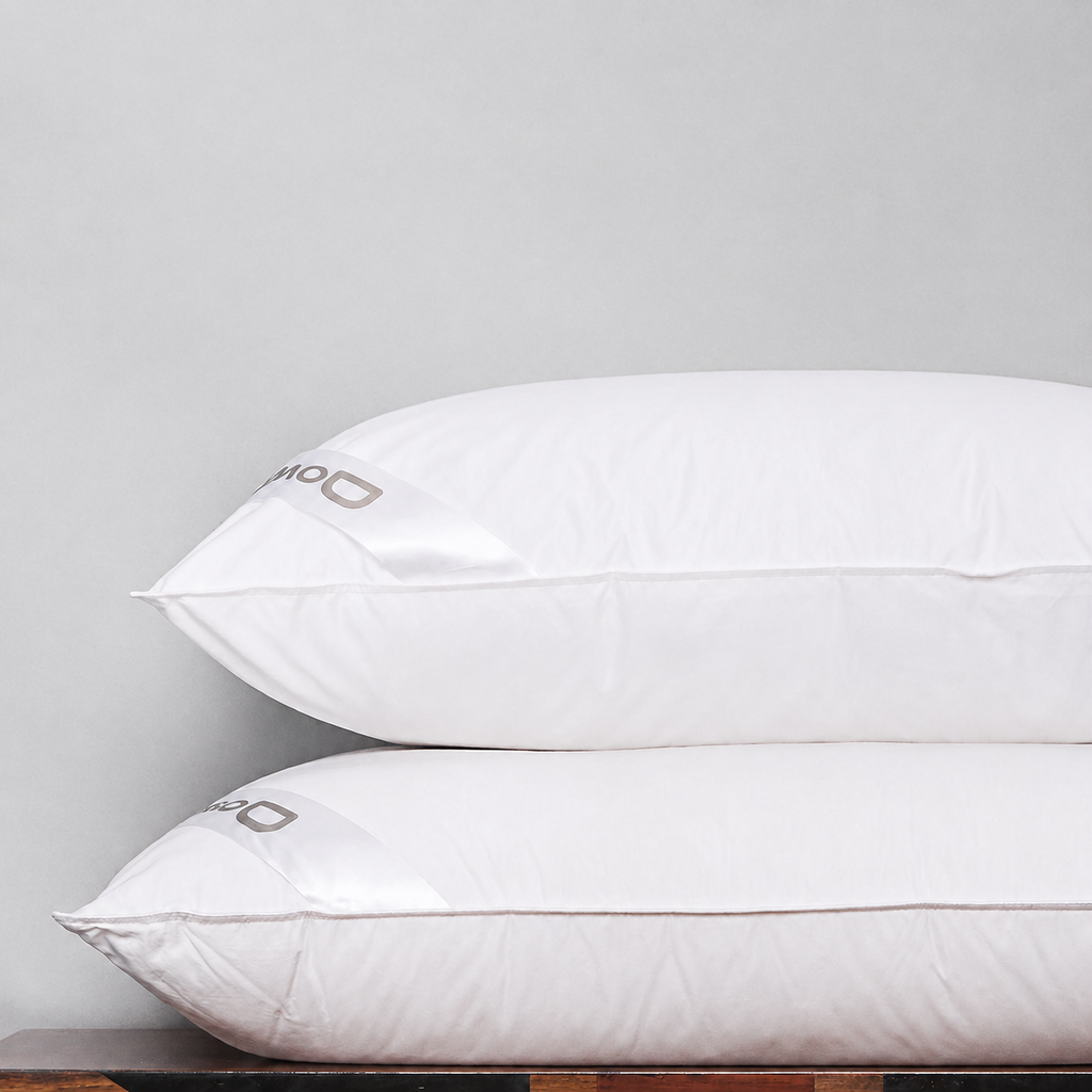 Five‑Star Hotel Goose Down Pillow with Tri‑Chamber Neck Support for Side Sleeping, Queen 29.1"x18.9"