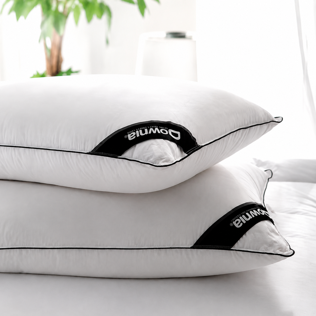 Silk Siberian Goose Down Cervical Pillow for Side Sleeping, Medium/High