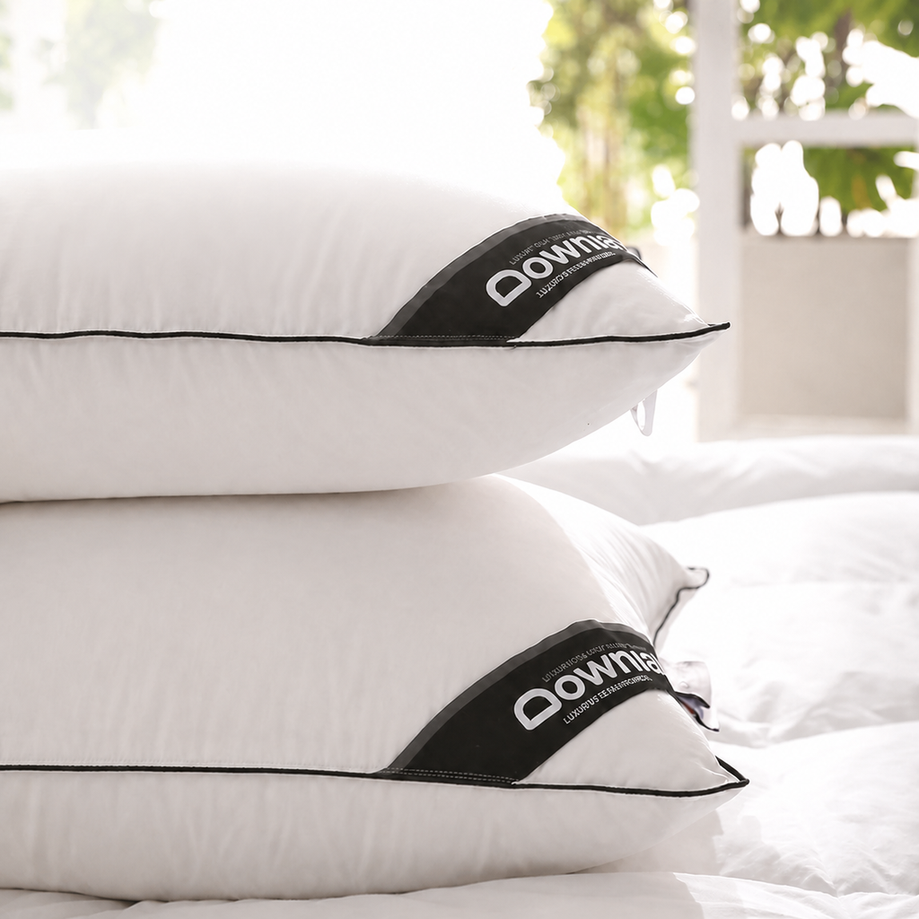 Silk Siberian Goose Down Cervical Pillow for Side Sleeping, Medium/High