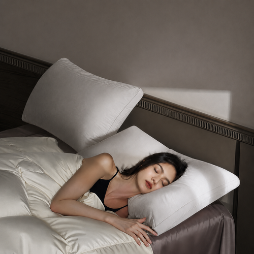 Cloud-Soft Hotel Cervical Pillow with Antibacterial Cotton and Adjustable Loft for Side Sleeping, Low/Medium/High
