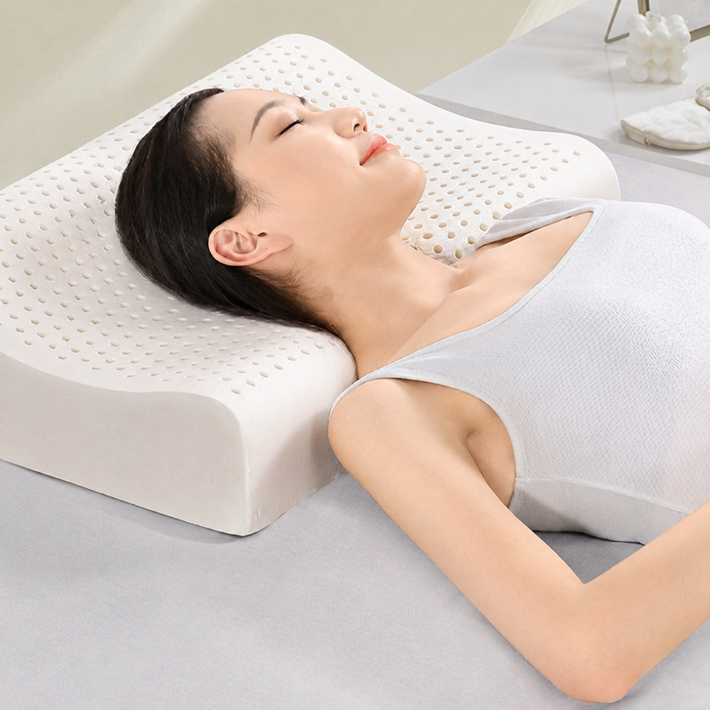 Cooling Wave-Contour Thai Natural Latex Pillow for Neck Alignment and Deeper Sleep, Multiple Types