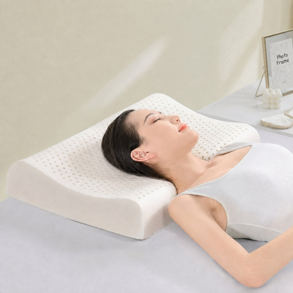 Cooling Wave-Contour Thai Natural Latex Pillow for Neck Alignment and Deeper Sleep, Multiple Types