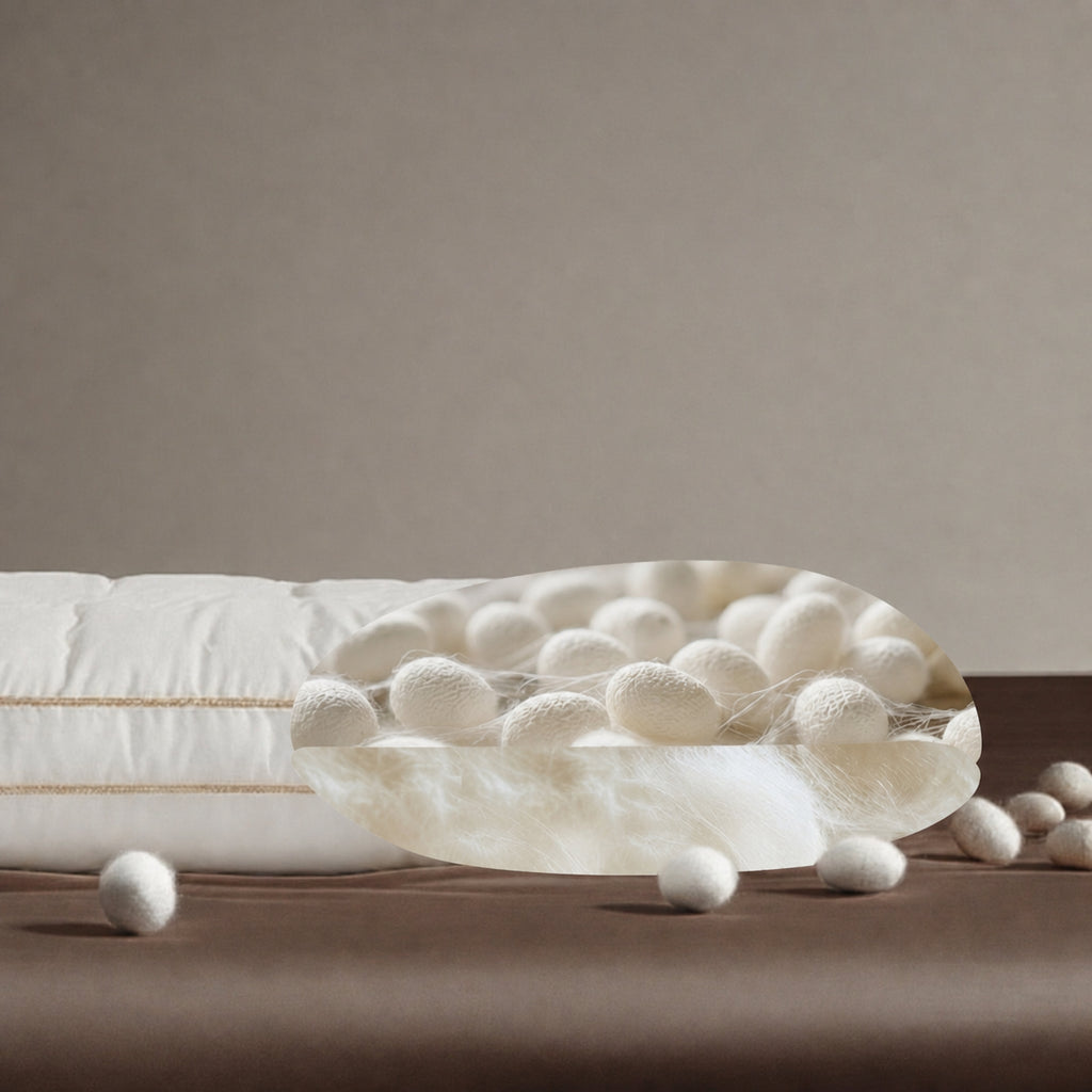 Cloud-Soft Mulberry Silk Pillow with Ergonomic Neck Support for Adults, Students, and Kids, Adult/Student/Child