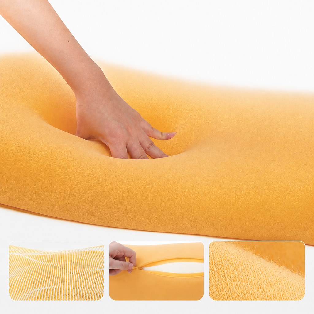 Cooling Cat Belly Memory Foam Cervical Pillow for Neck Support, Multiple Colors