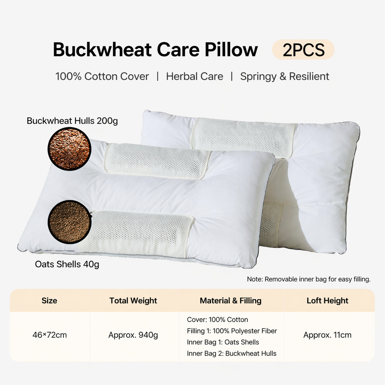 Neck Support Pillow Pair