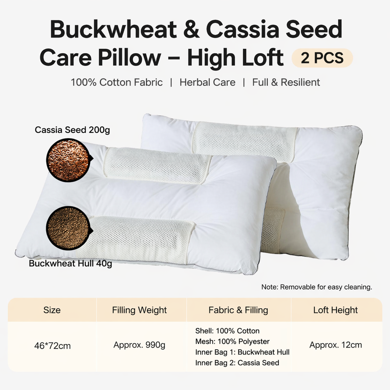 Neck Support Pillow Pair