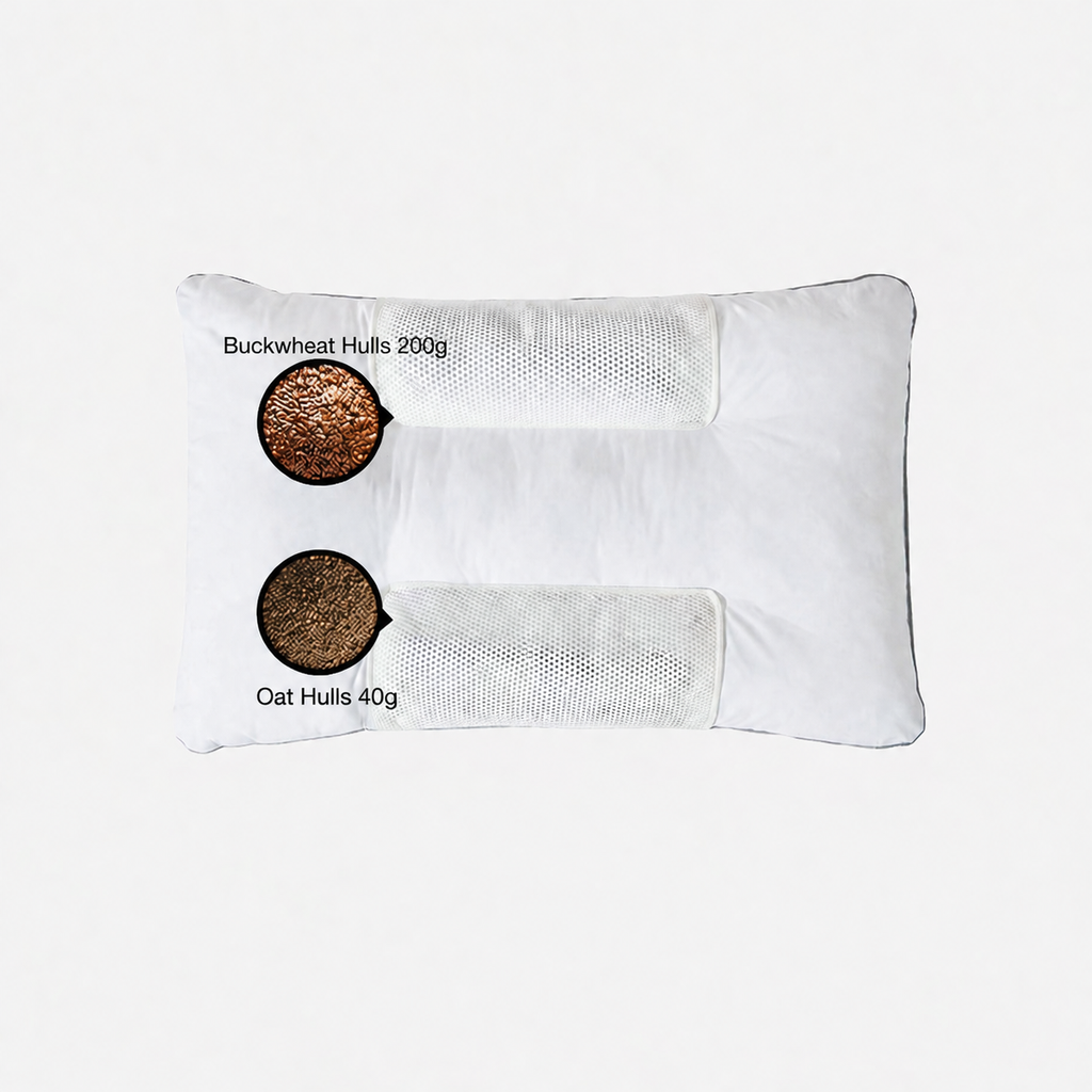Cooling Neck Support Pillow Pair for Side Sleeping, Herbal/Low/Medium/High