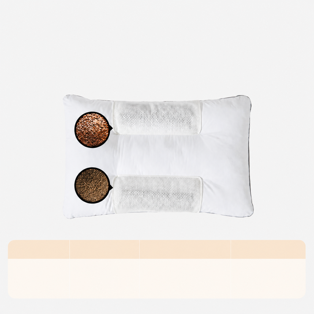 Cooling Neck Support Pillow Pair for Side Sleeping, Herbal/Low/Medium/High
