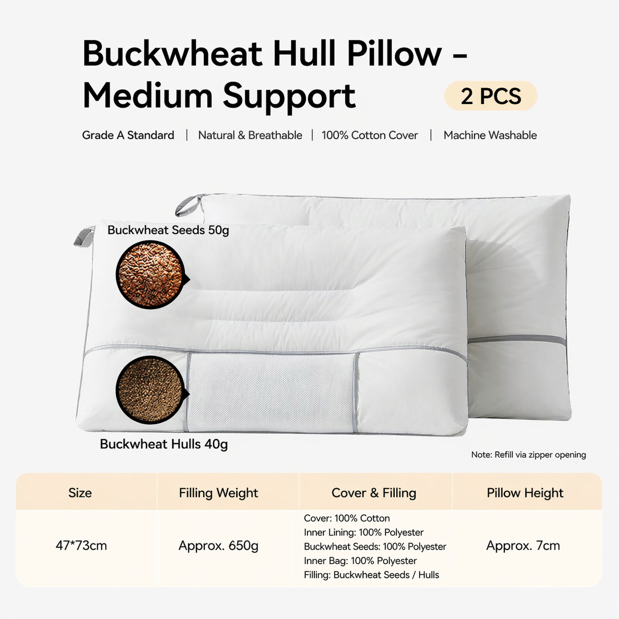 Neck Support Pillow Pair