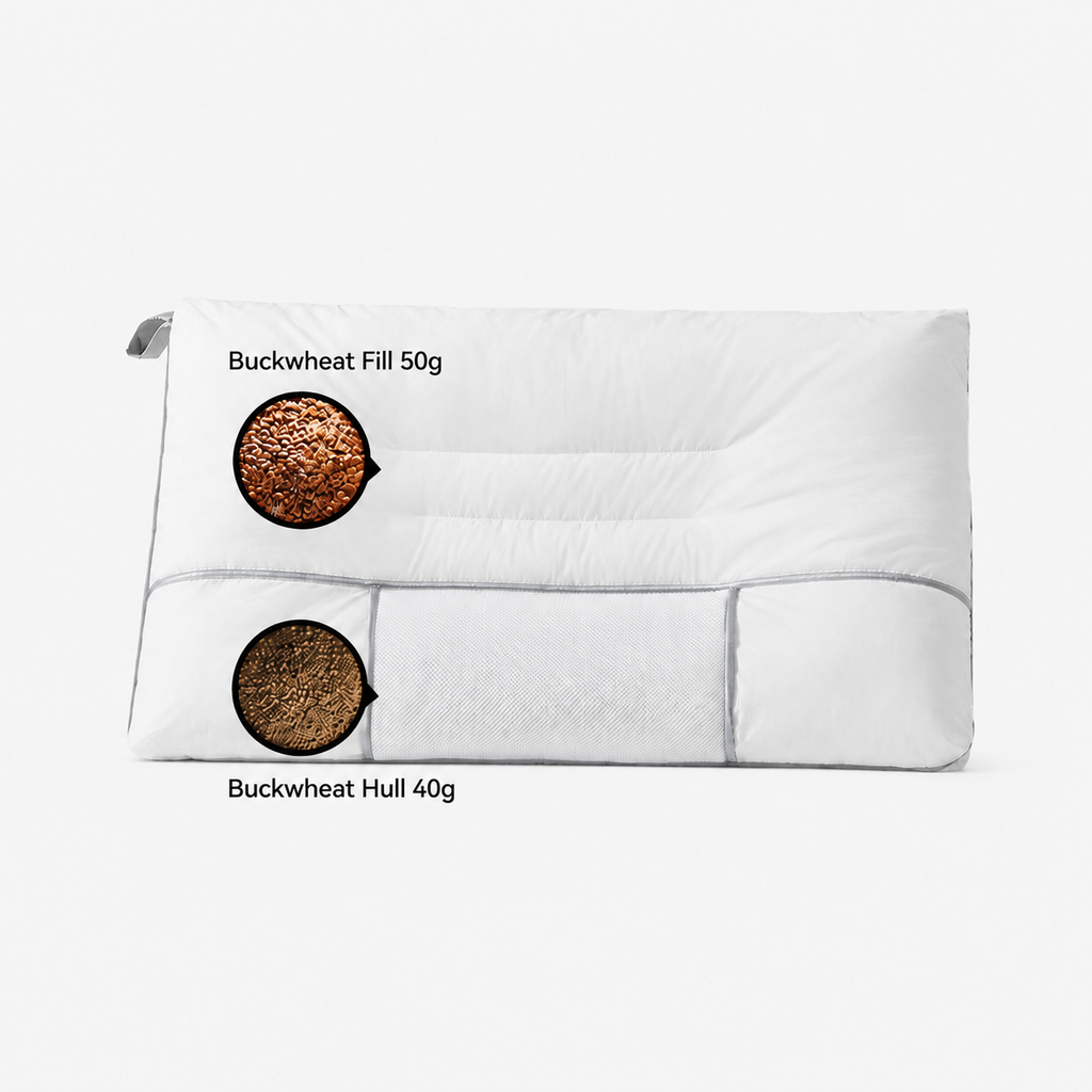 Cooling Neck Support Pillow Pair for Side Sleeping, Herbal/Low/Medium/High