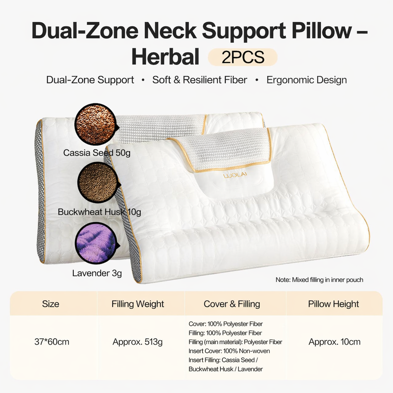 Neck Support Pillow Pair