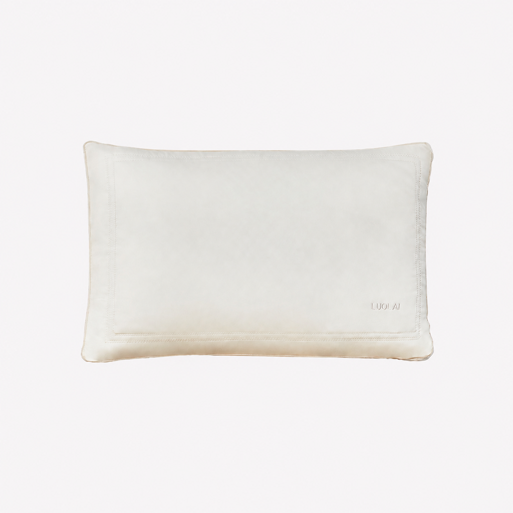 Cooling Silk‑Infused Cotton Pillow Set with Dual‑Layer Loft and Ergonomic Neck Cradle for Side Sleeping, Multiple Types