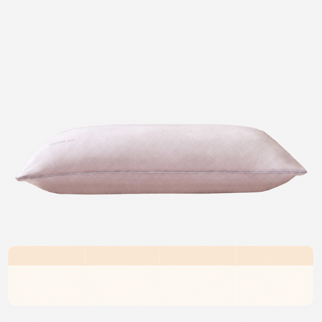 Cooling Silk‑Infused Cotton Pillow Set with Dual‑Layer Loft and Ergonomic Neck Cradle for Side Sleeping, Multiple Types