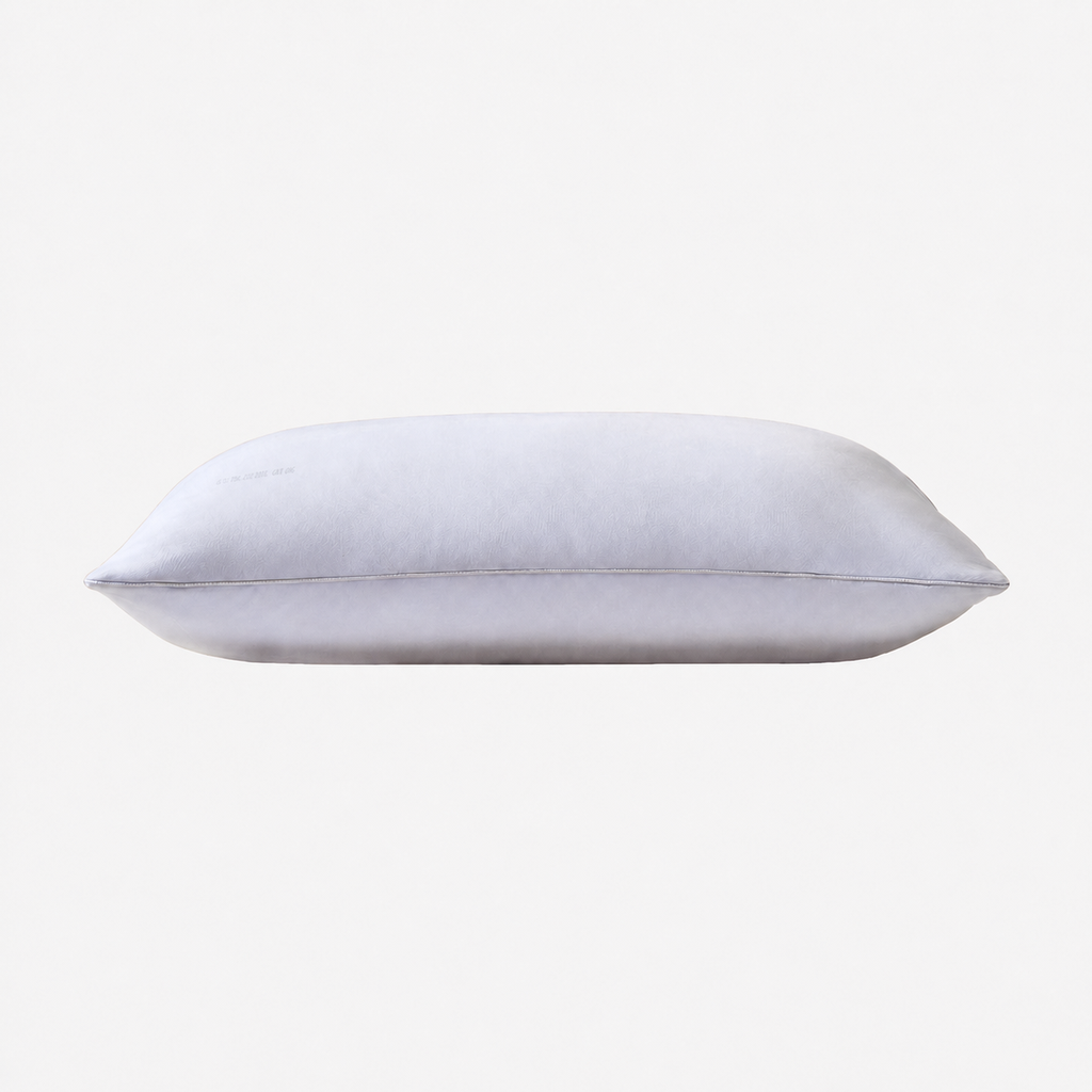 Cooling Silk‑Infused Cotton Pillow Set with Dual‑Layer Loft and Ergonomic Neck Cradle for Side Sleeping, Multiple Types