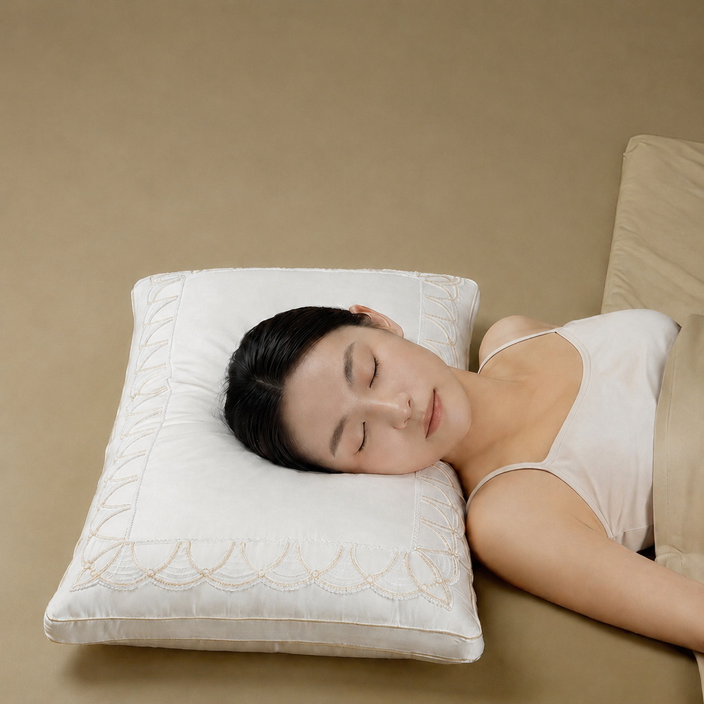 Cooling Silk‑Infused Cotton Pillow Set with Dual‑Layer Loft and Ergonomic Neck Cradle for Side Sleeping, Multiple Types