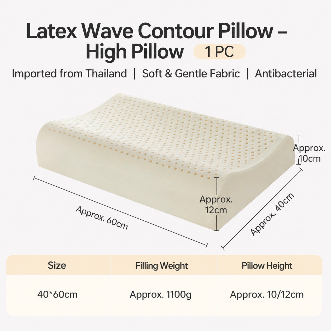 Natural Latex Contour Pillow