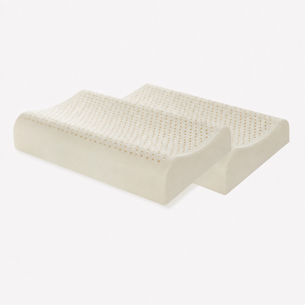 Cooling Natural Latex Contour Cervical Pillow for Side Sleeping, Wave Low/Wave Medium/Wave High