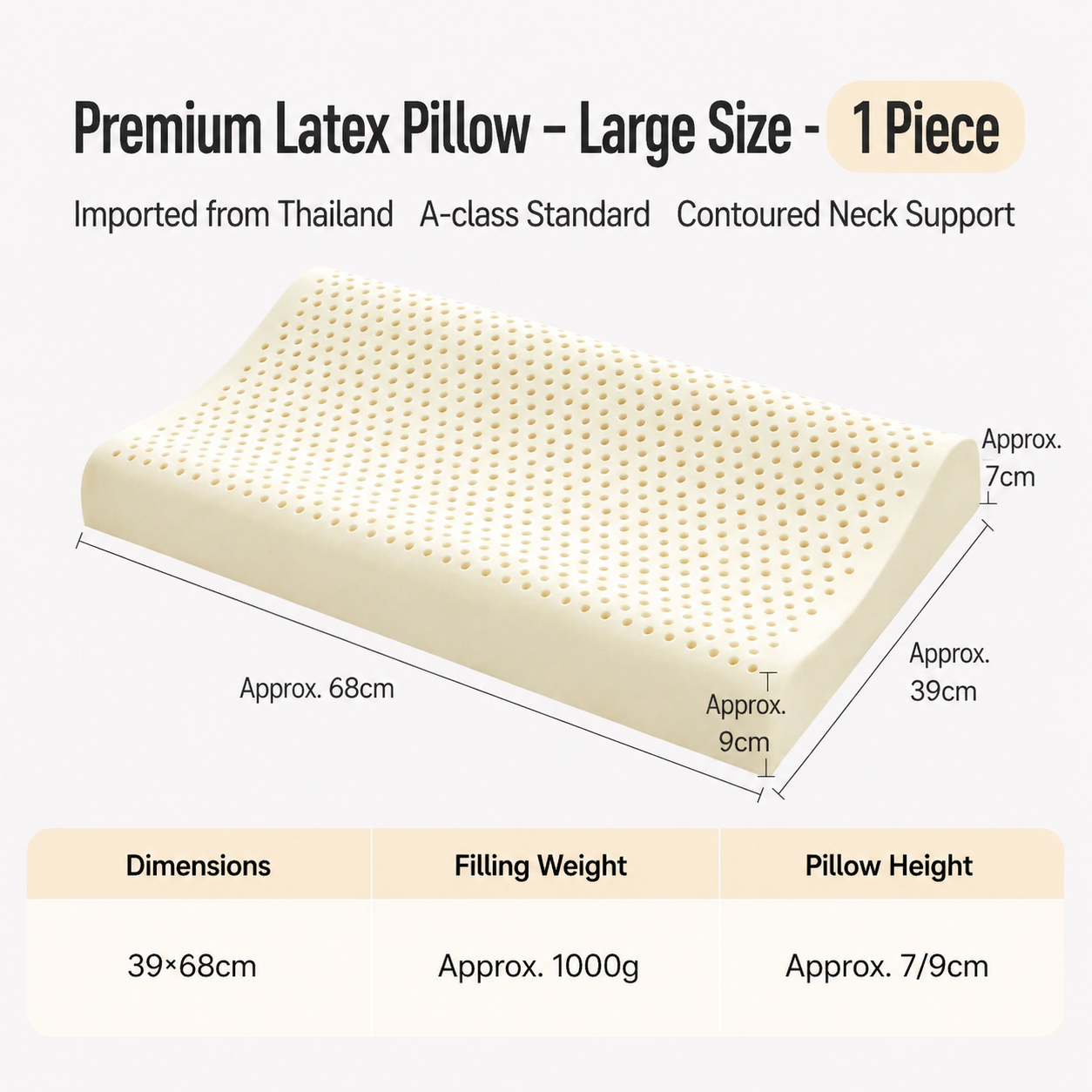 Natural Latex Contour Pillow