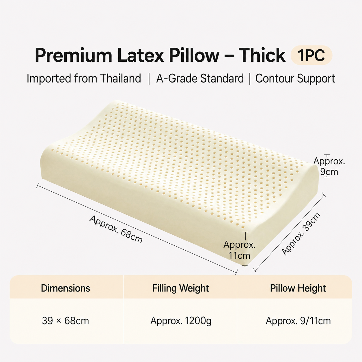Natural Latex Contour Pillow