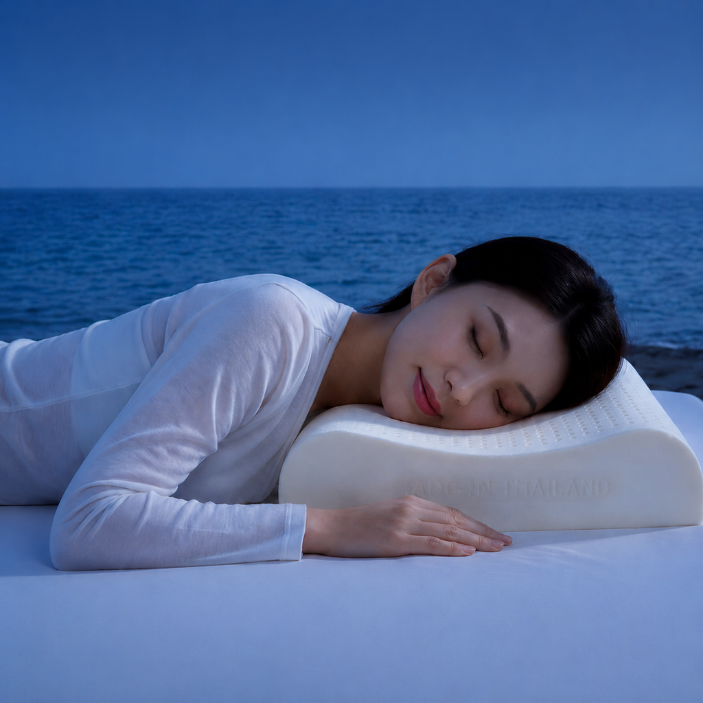 Cooling Natural Latex Contour Cervical Pillow for Side Sleeping, Wave Low/Wave Medium/Wave High