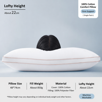 Cloud-Soft Antibacterial Cotton Pillow