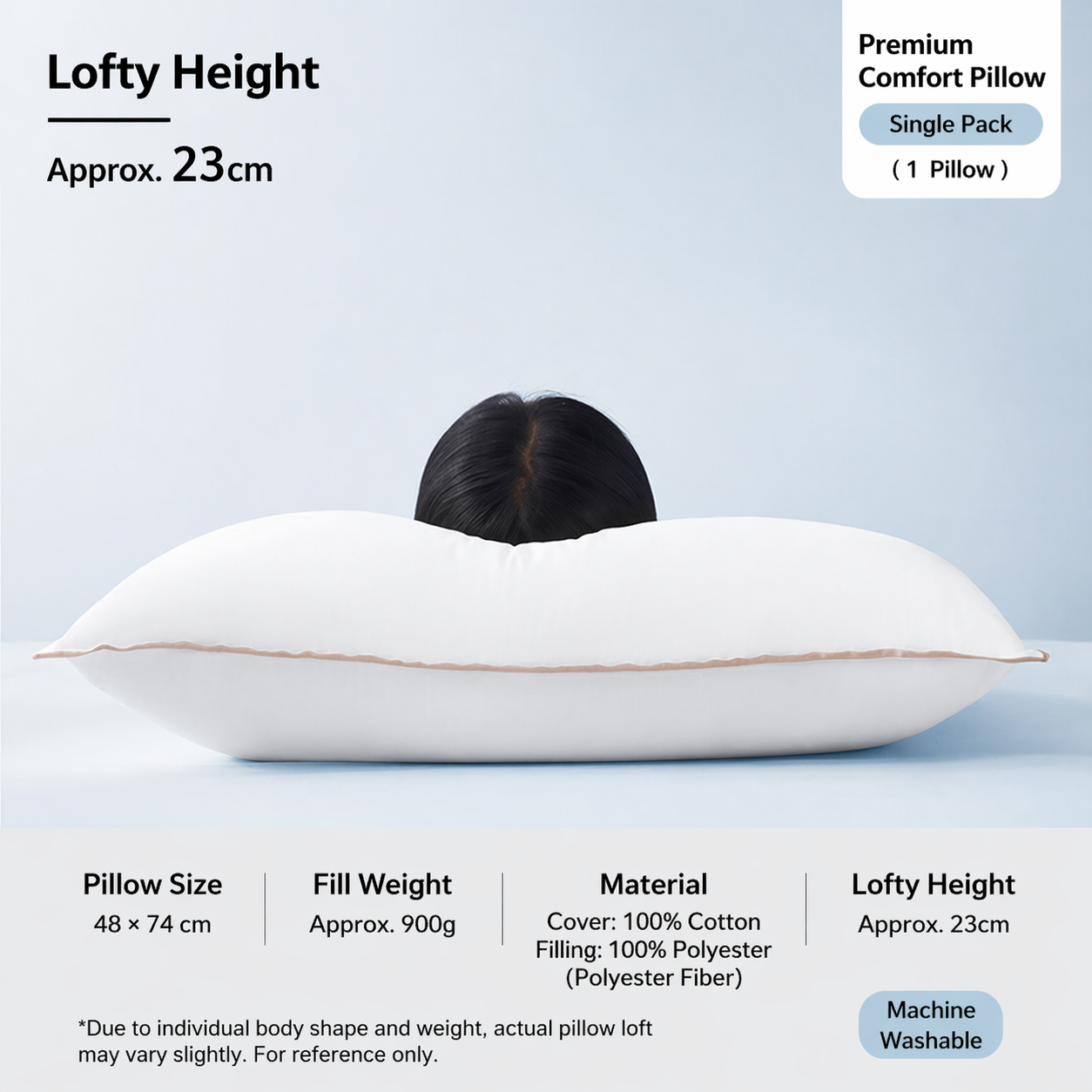 Cloud-Soft Antibacterial Cotton Pillow