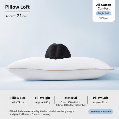 Cloud-Soft Antibacterial Cotton Pillow
