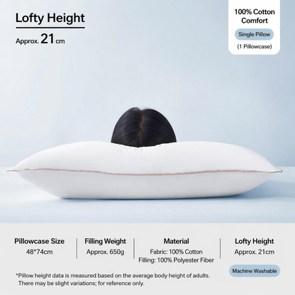 Cloud-Soft Antibacterial Cotton Pillow
