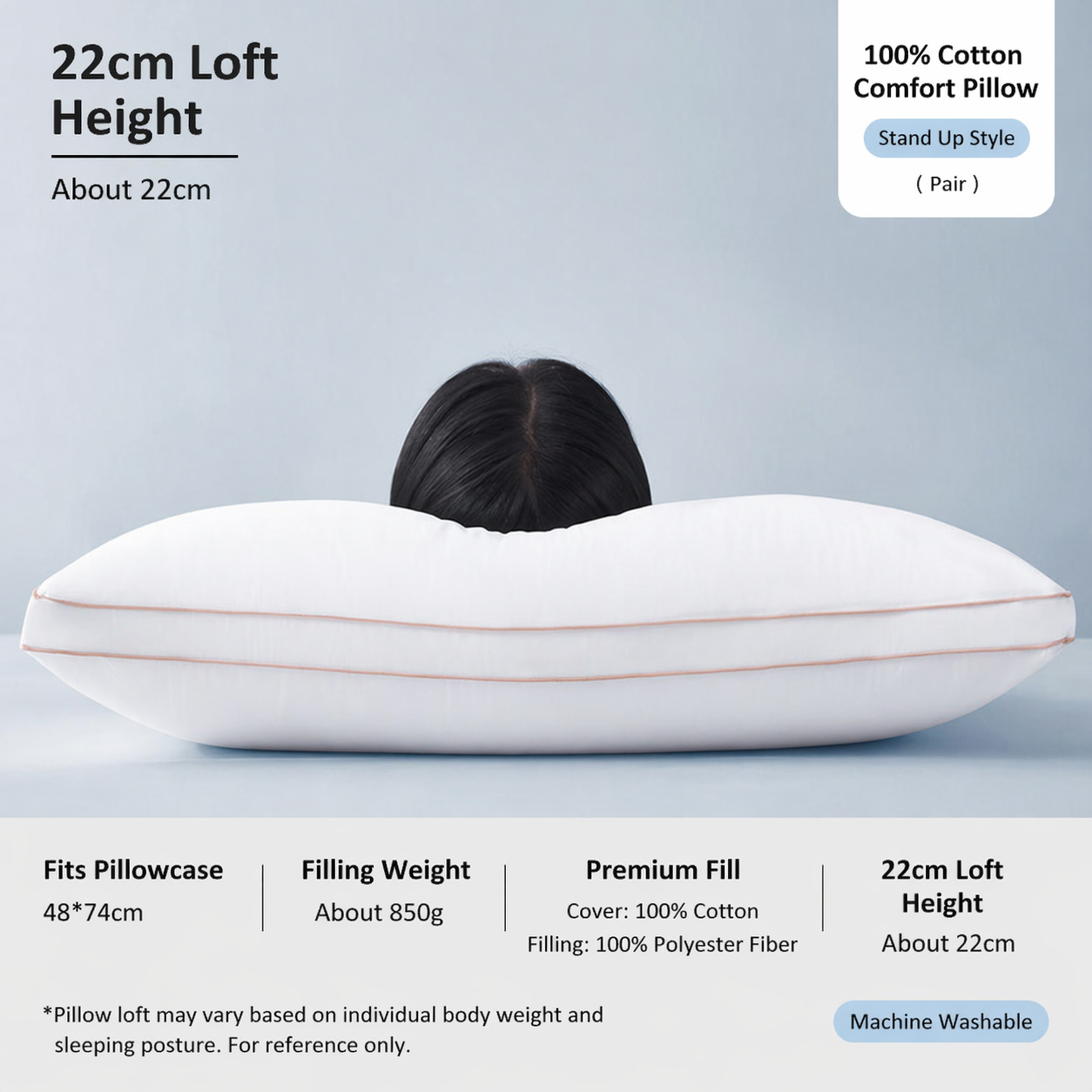 Cloud-Soft Antibacterial Cotton Pillow