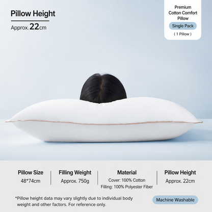 Cloud-Soft Antibacterial Cotton Pillow