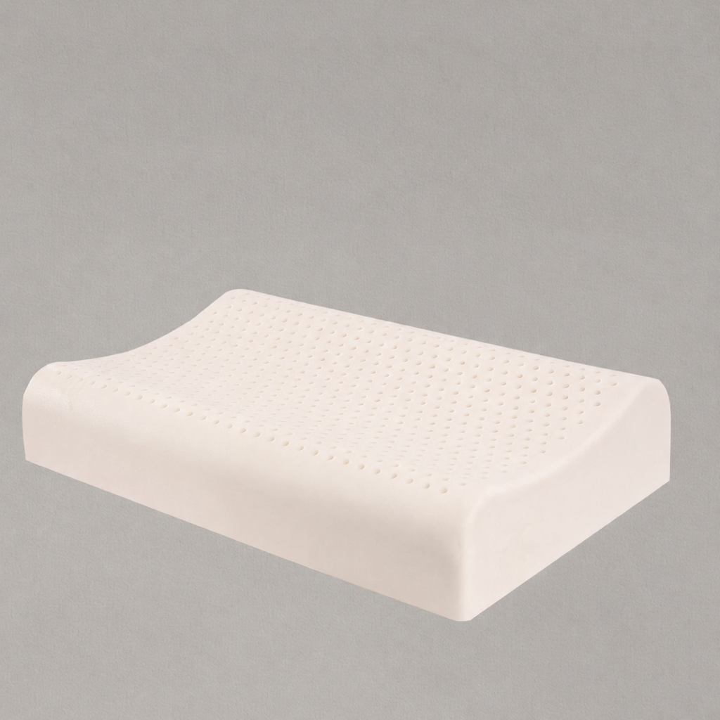 Cooling Thai Natural Latex Contour Cervical Pillow for Cooler, Deeper, Healthier Sleep, Low/Medium/High