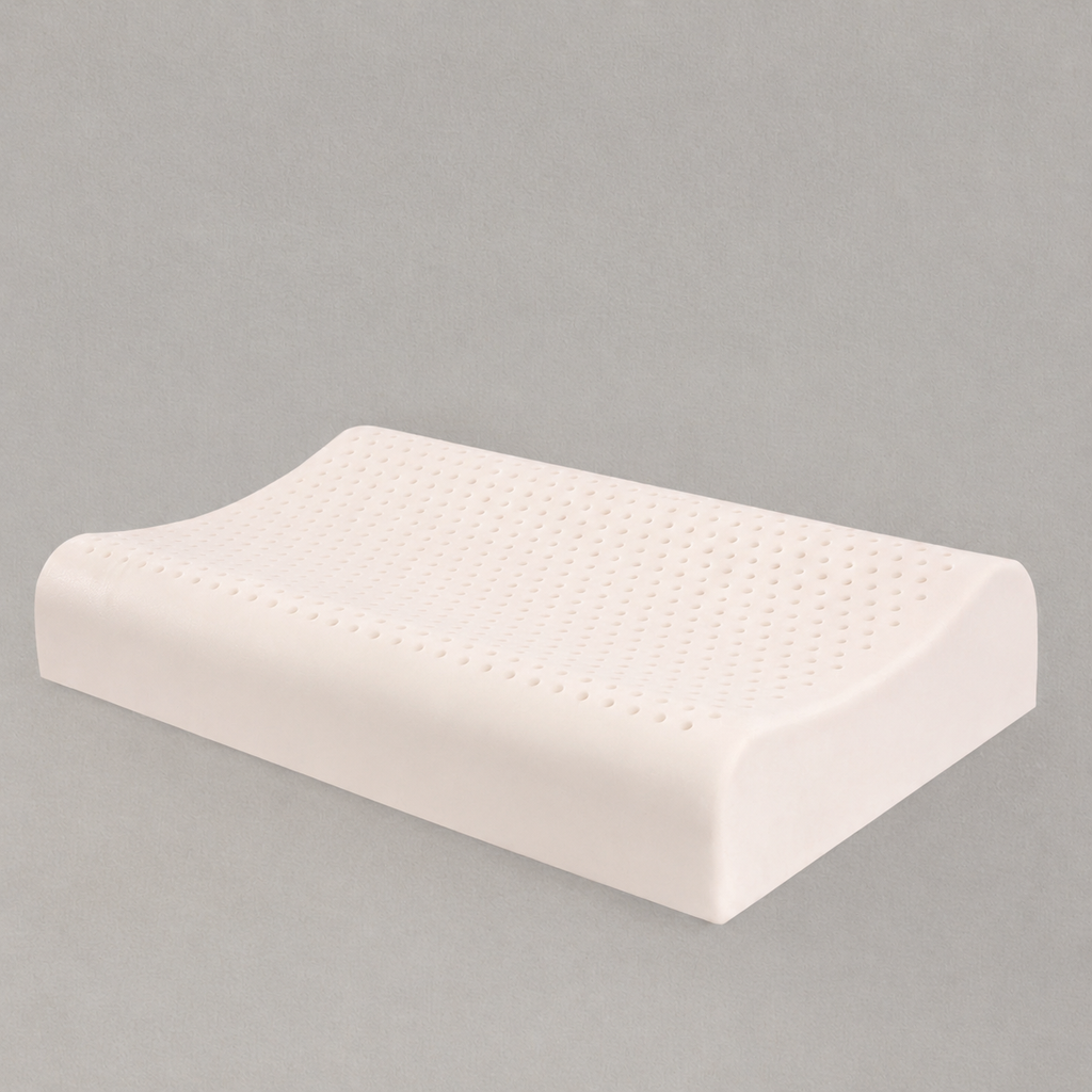 Cooling Thai Natural Latex Contour Cervical Pillow for Cooler, Deeper, Healthier Sleep, Low/Medium/High