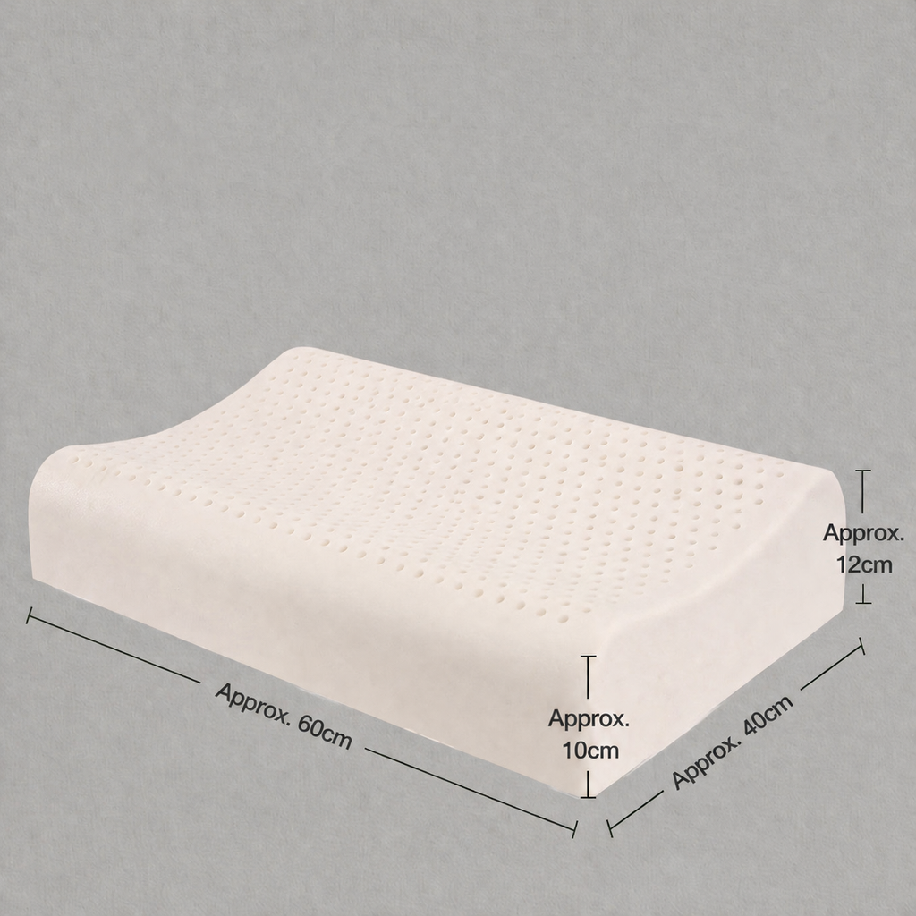 Cooling Thai Natural Latex Contour Cervical Pillow for Cooler, Deeper, Healthier Sleep, Low/Medium/High