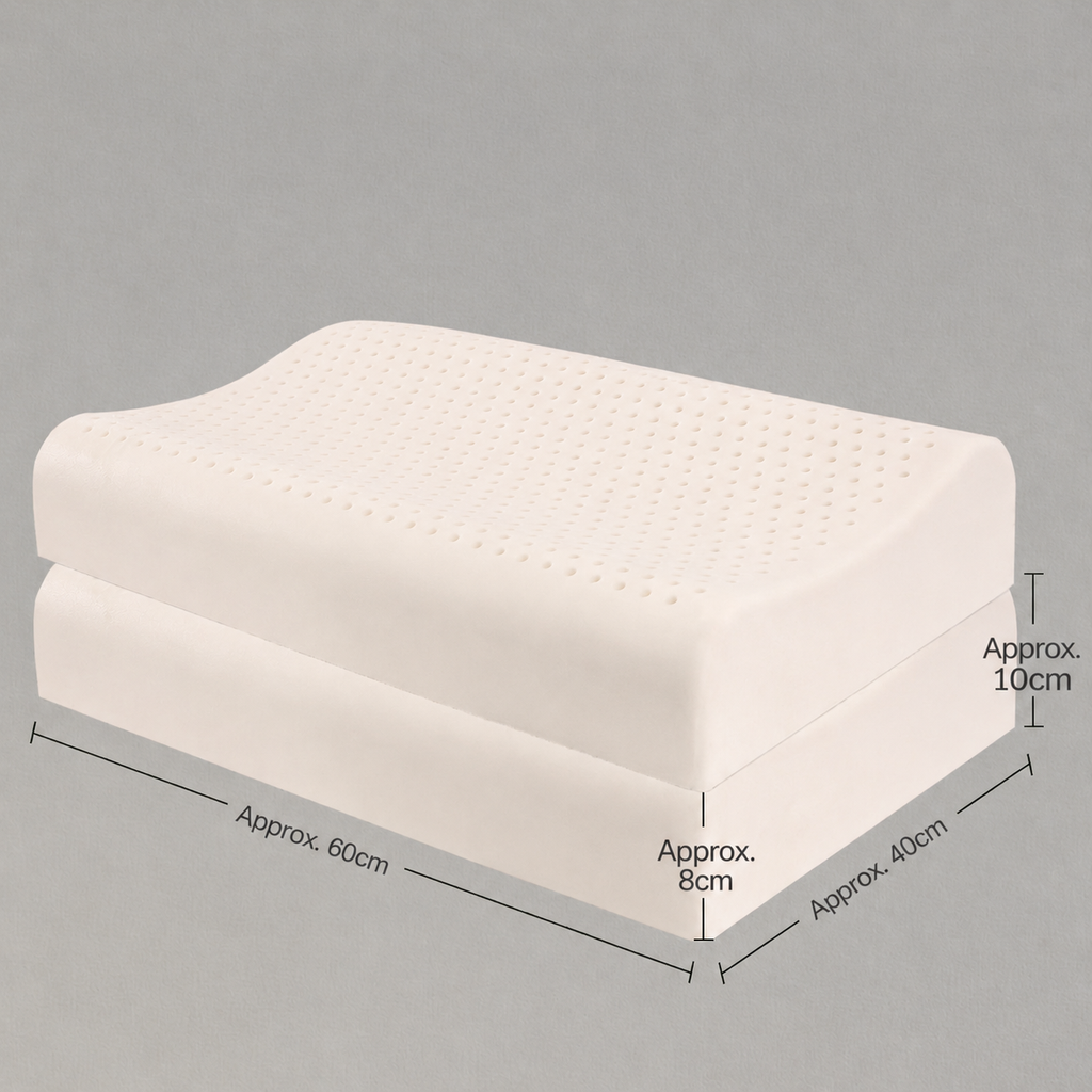 Cooling Thai Natural Latex Contour Cervical Pillow for Cooler, Deeper, Healthier Sleep, Low/Medium/High