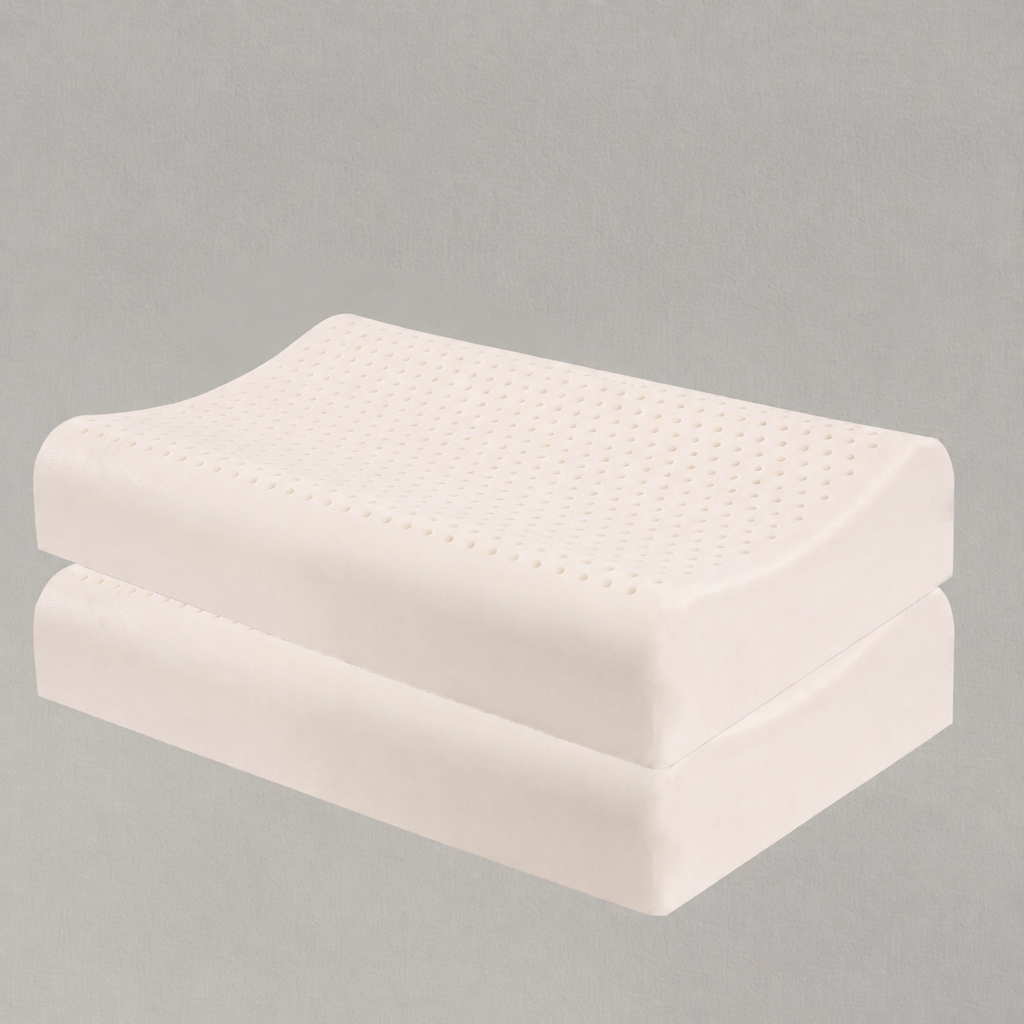 Cooling Thai Natural Latex Contour Cervical Pillow for Cooler, Deeper, Healthier Sleep, Low/Medium/High