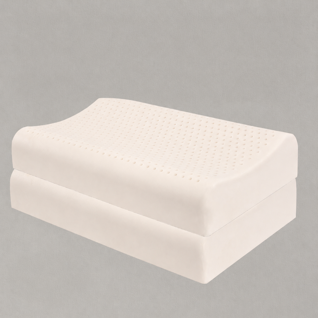 Cooling Thai Natural Latex Contour Cervical Pillow for Cooler, Deeper, Healthier Sleep, Low/Medium/High