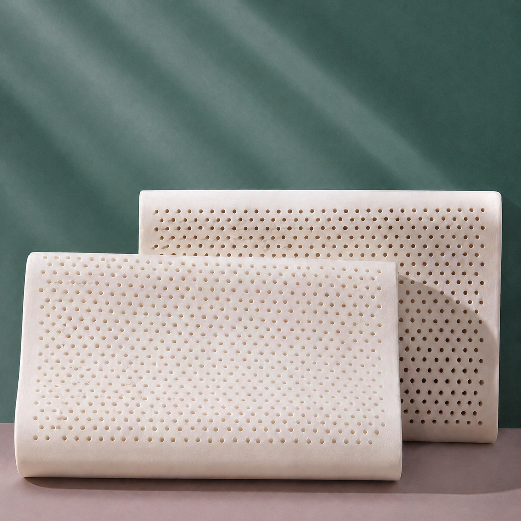 Cooling Thai Natural Latex Contour Cervical Pillow for Cooler, Deeper, Healthier Sleep, Low/Medium/High