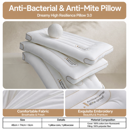 Low-Profile Antibacterial Cotton Pillow