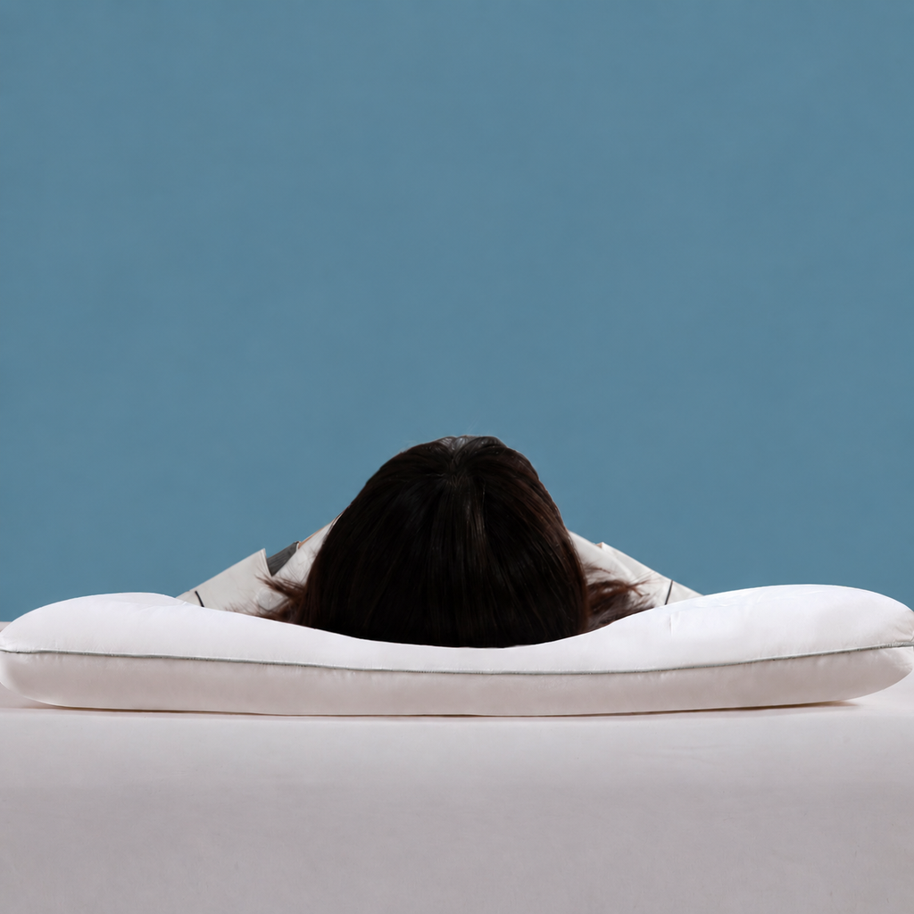 Cooling Low-Profile Antibacterial Cotton Cervical Pillow for Neck Support, Low/Medium/High