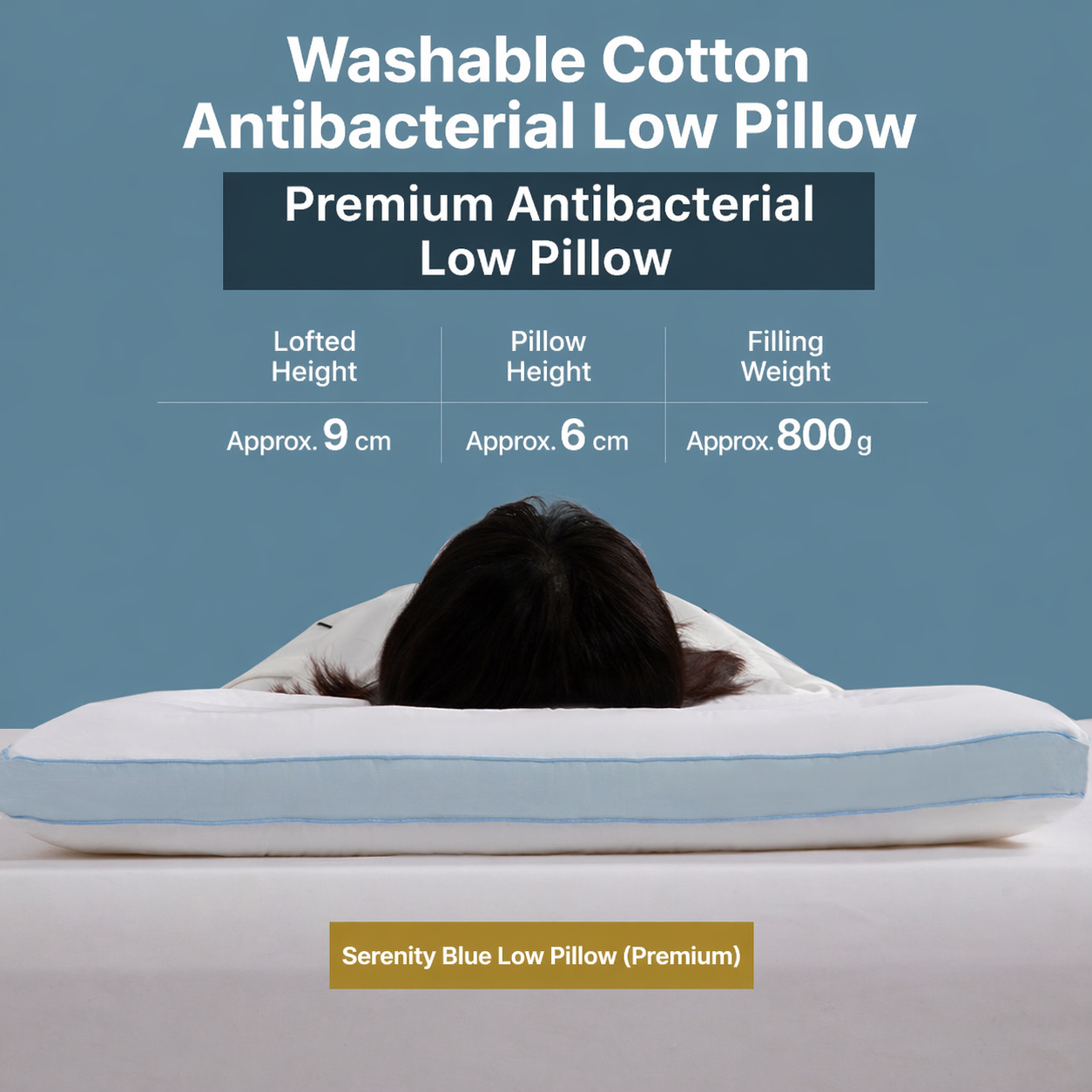 Low-Profile Antibacterial Cotton Pillow