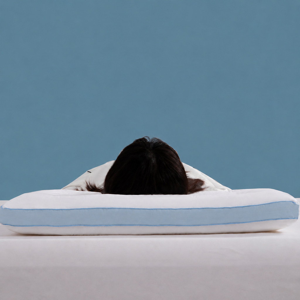 Cooling Low-Profile Antibacterial Cotton Cervical Pillow for Neck Support, Low/Medium/High