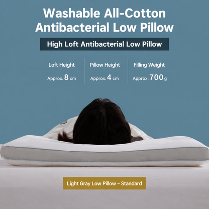Low-Profile Antibacterial Cotton Pillow