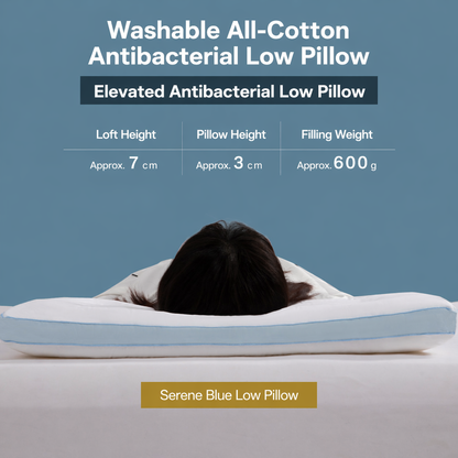 Low-Profile Antibacterial Cotton Pillow