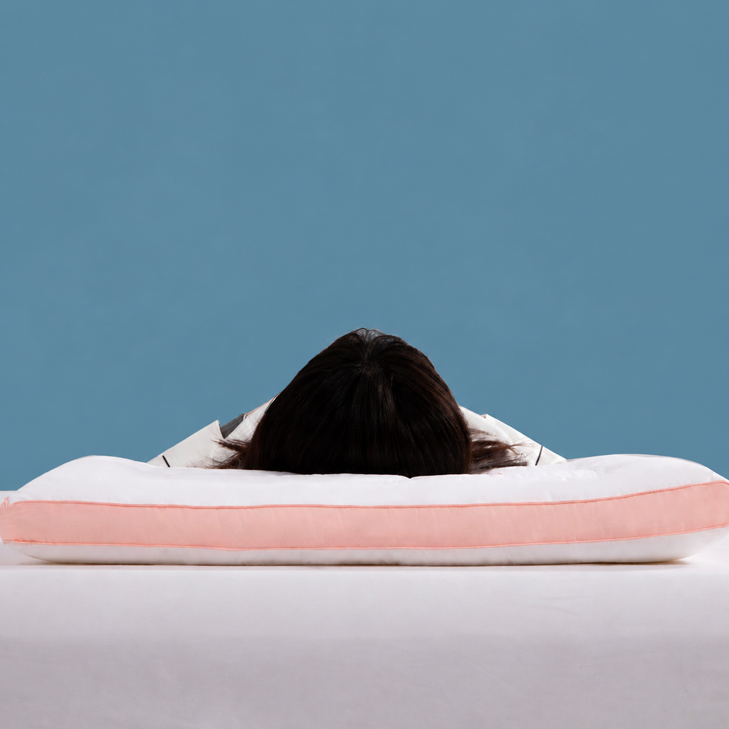 Cooling Low-Profile Antibacterial Cotton Cervical Pillow for Neck Support, Low/Medium/High