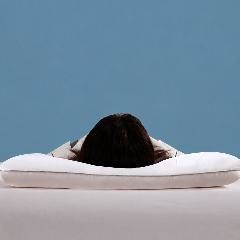 Cooling Low-Profile Antibacterial Cotton Cervical Pillow for Neck Support, Low/Medium/High